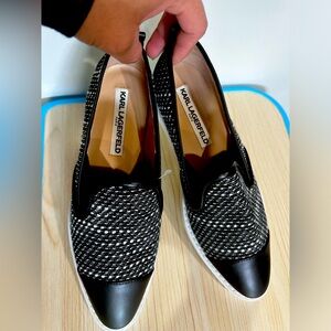 Karl Lagerfeld Monochrome Slip-On Sneakers size 6.5